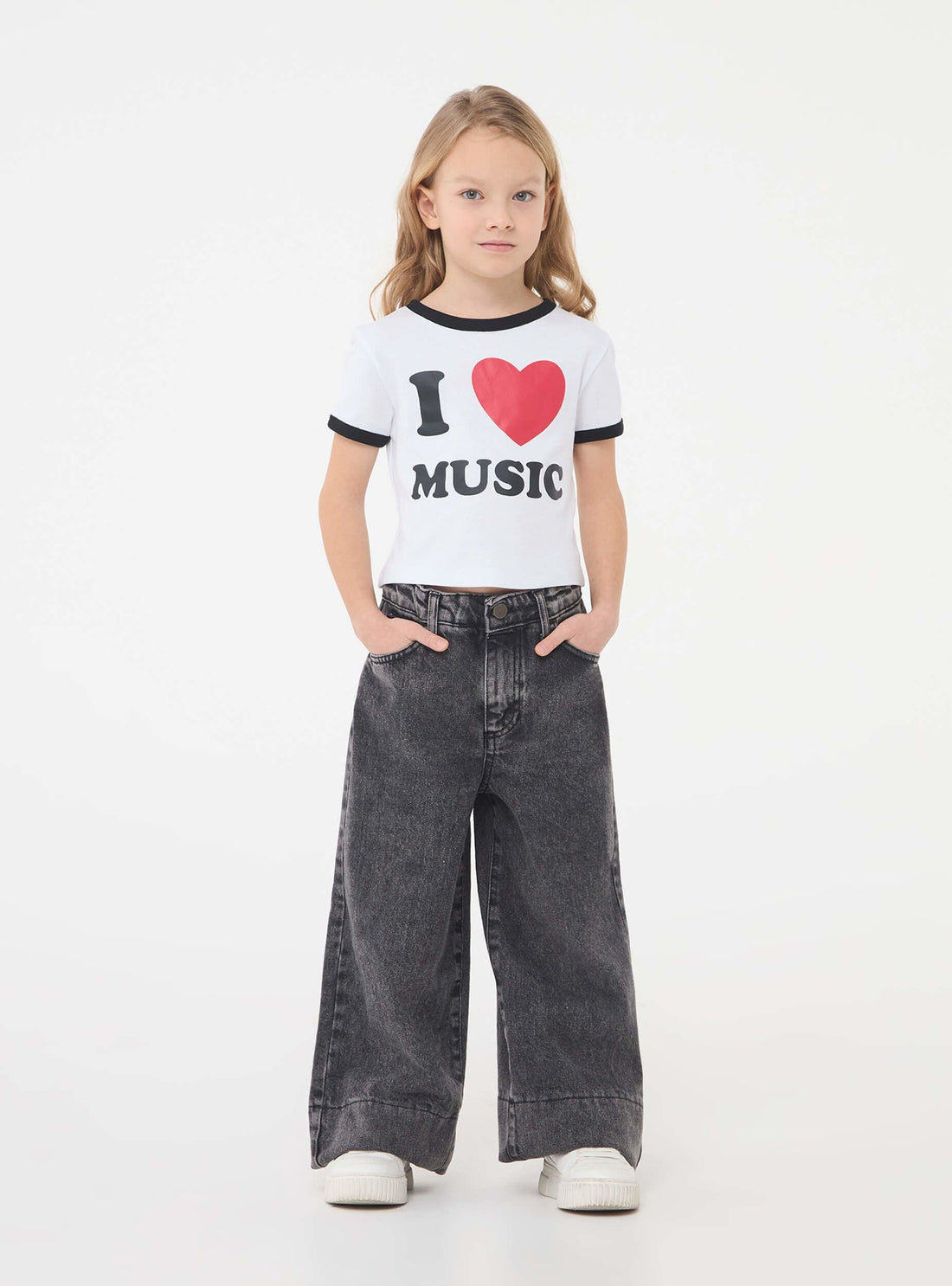 Jeans wide leg acid-wash