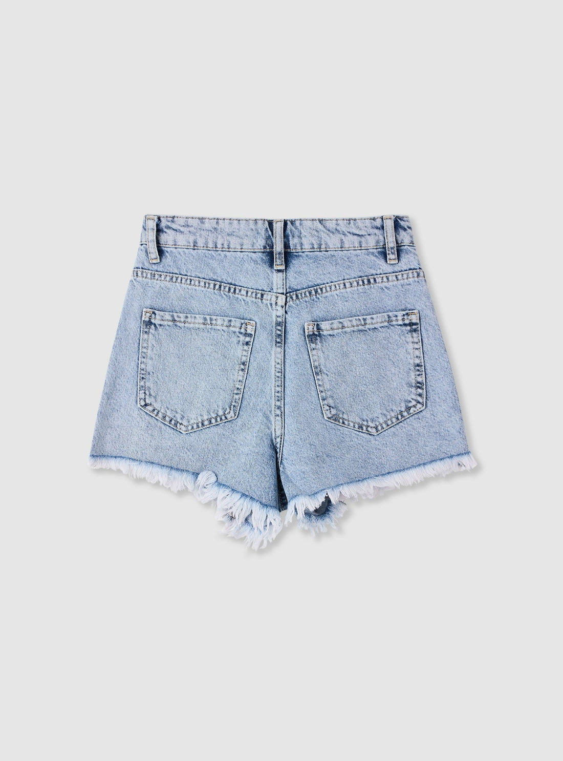Shorts jeans con ricamo margherite