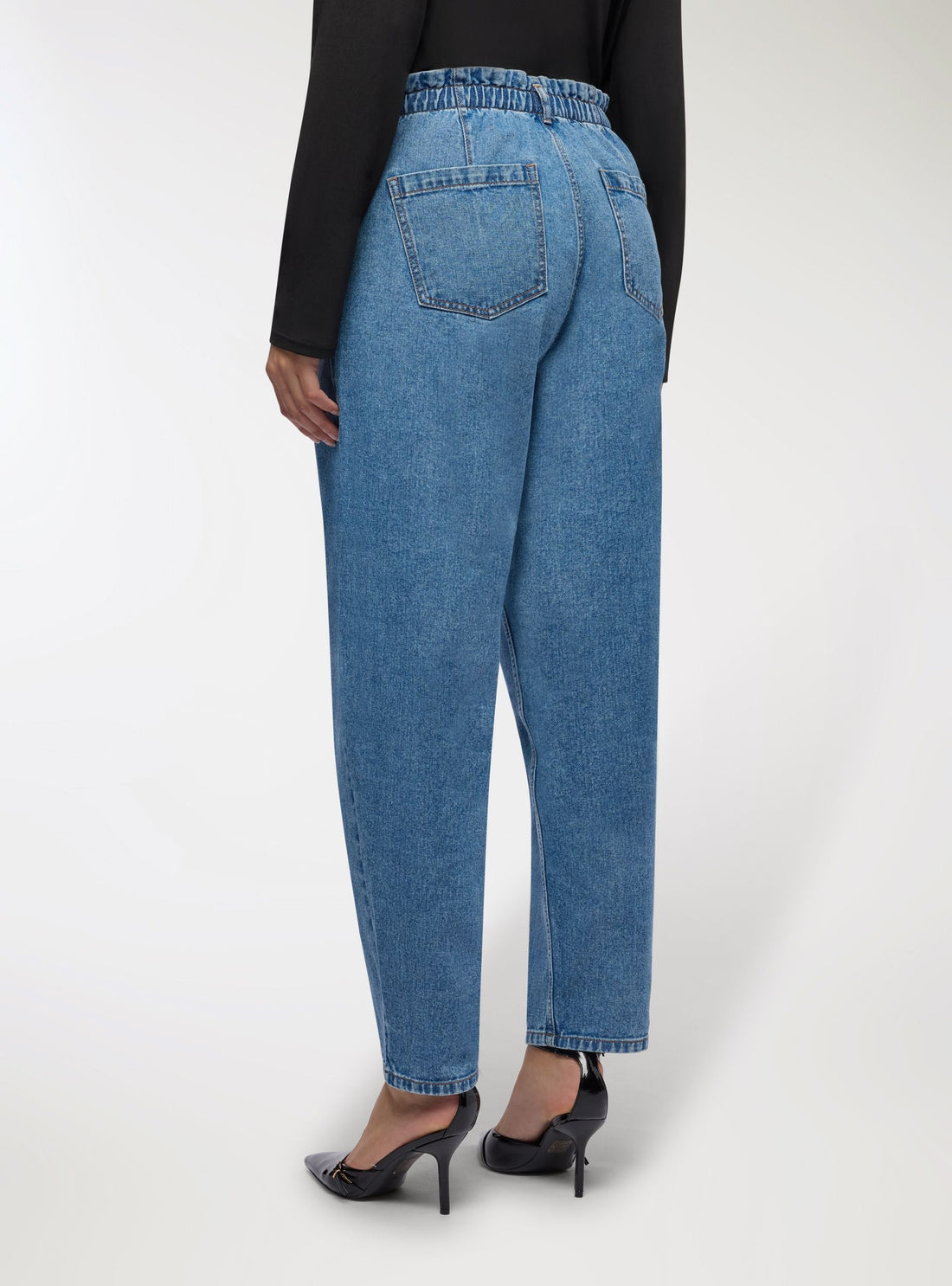 Jeans paperbag a tinta unita
