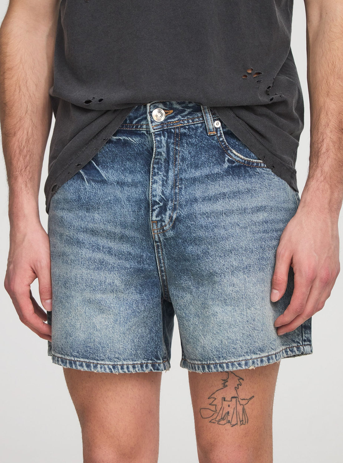 Shorts di jeans acid wash