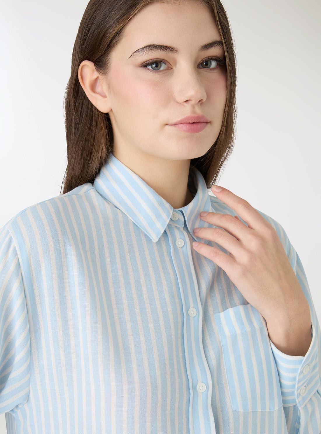 Camicia a righe con taschino