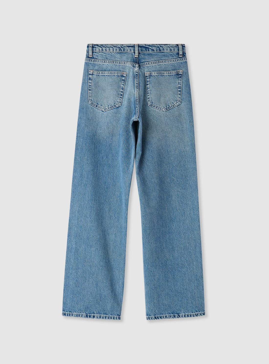 Jeans wide leg con applicazioni a cuore