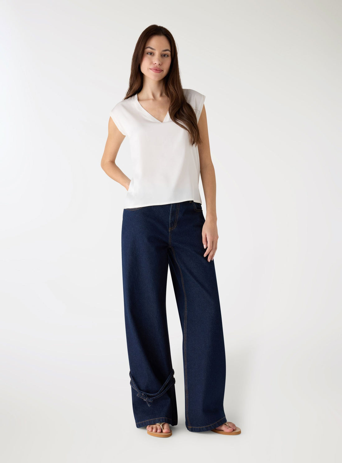 Jeans straight con cinturino alla caviglia TRNPOPLAB