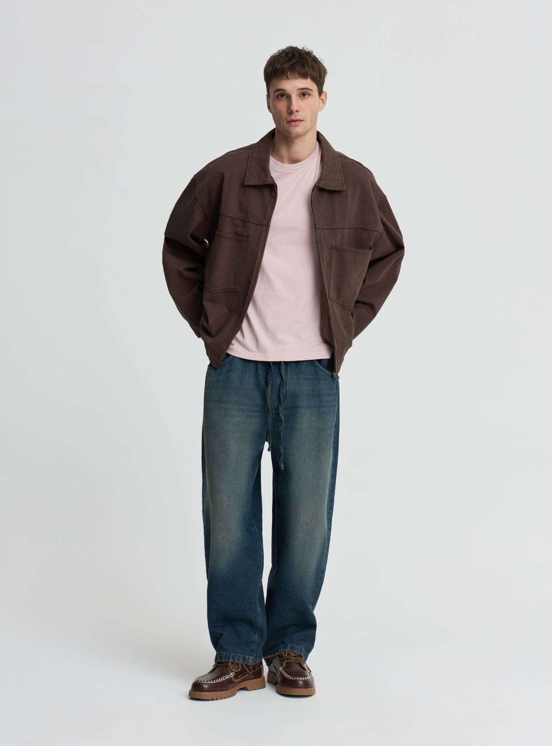 Jeans jogger balloon a tinta unita