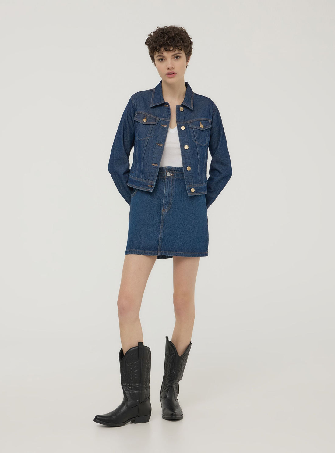 Gonna scura in jeans paperbag