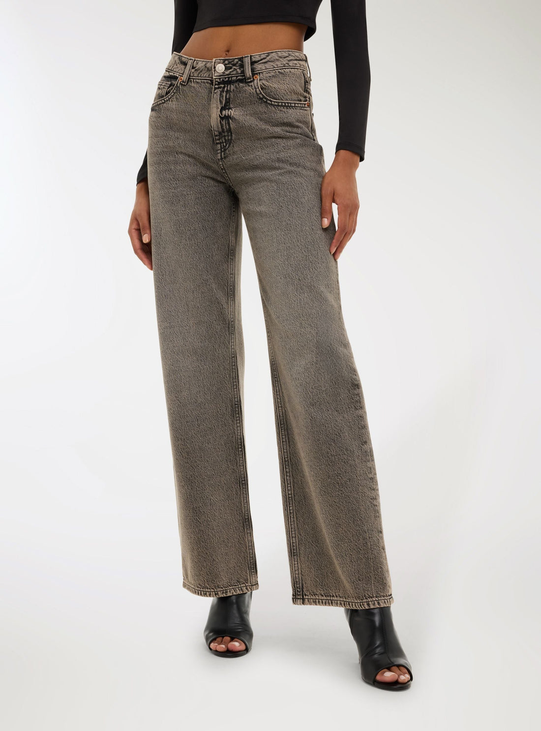 Jeans wide leg acid wash