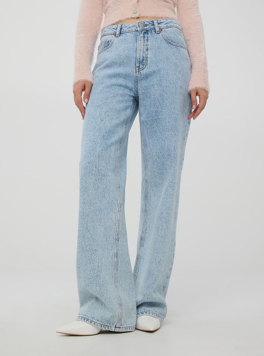 Jeans wide leg acid wash