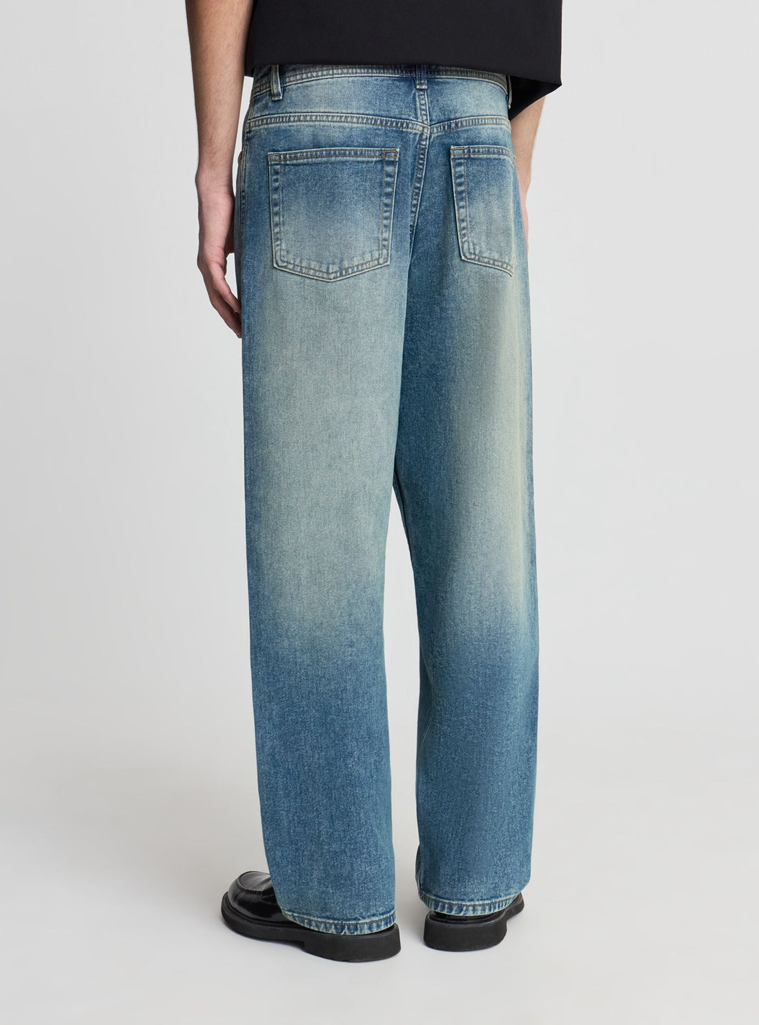Jeans superbaggy tinta unita