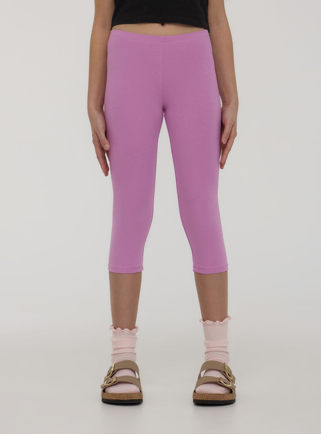 Leggings 3/4 a tinta unita