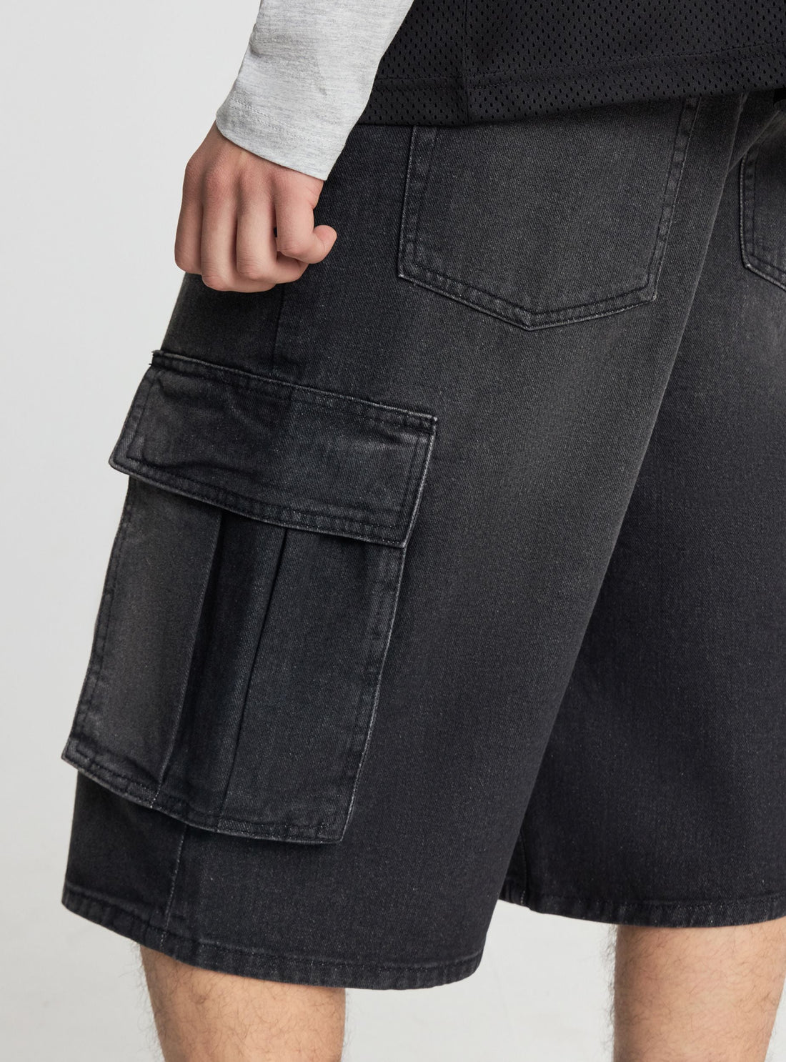 Pantaloncini jeans cargo super baggy