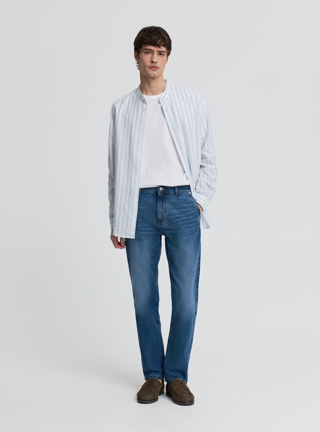Jeans straight tinta unita