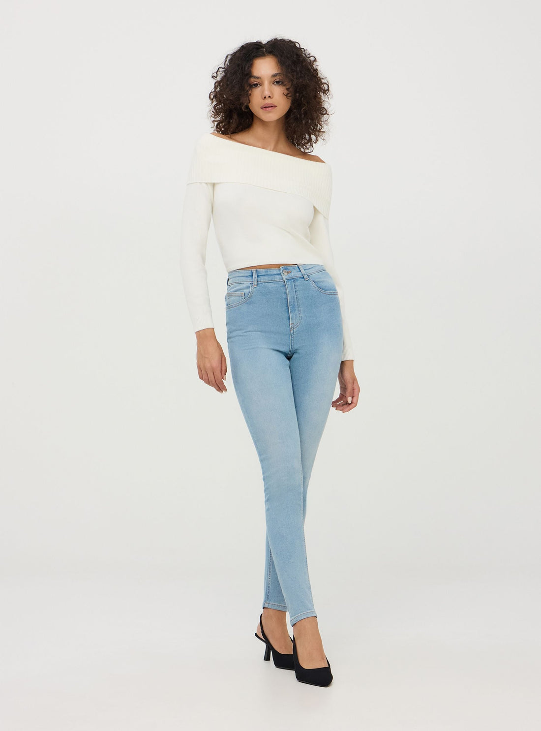 Jeans skinny a vita alta