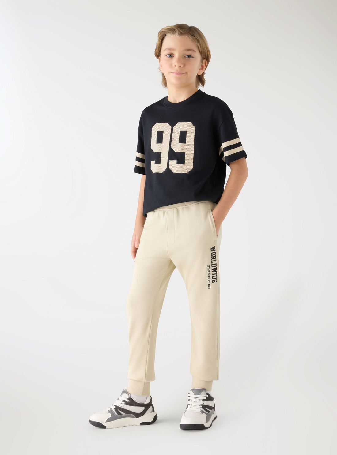 Pantaloni tuta con stampa laterale