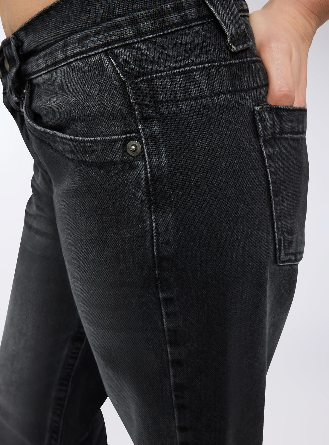 Jeans wide leg a vita bassa