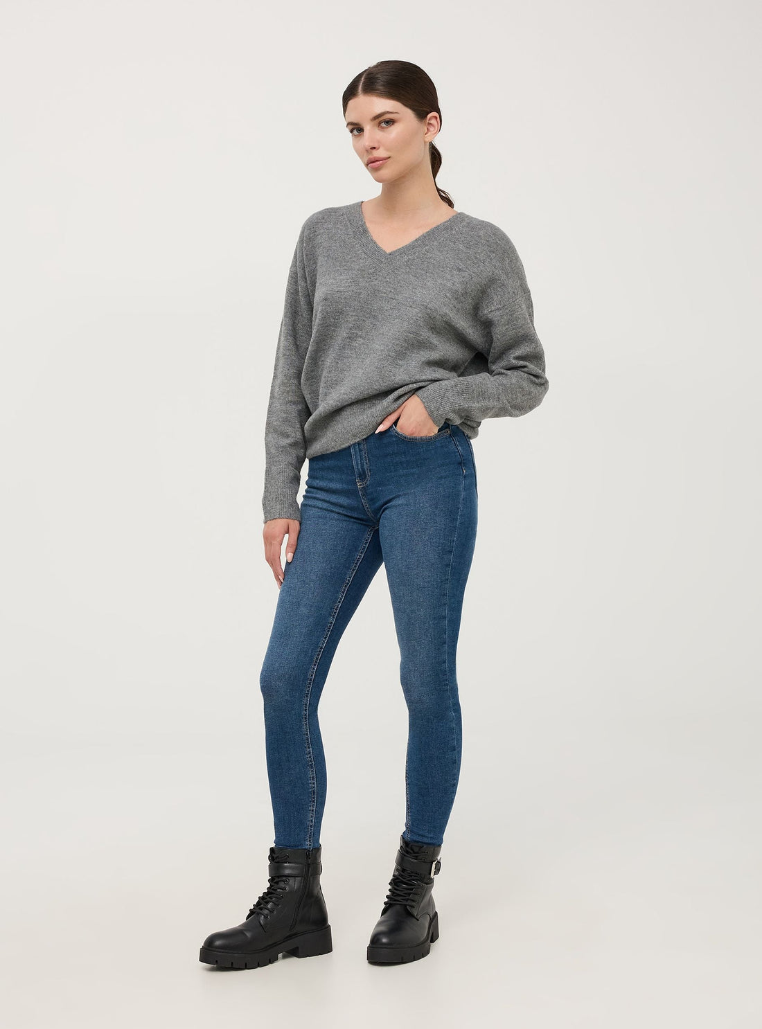 Jeans skinny a vita alta