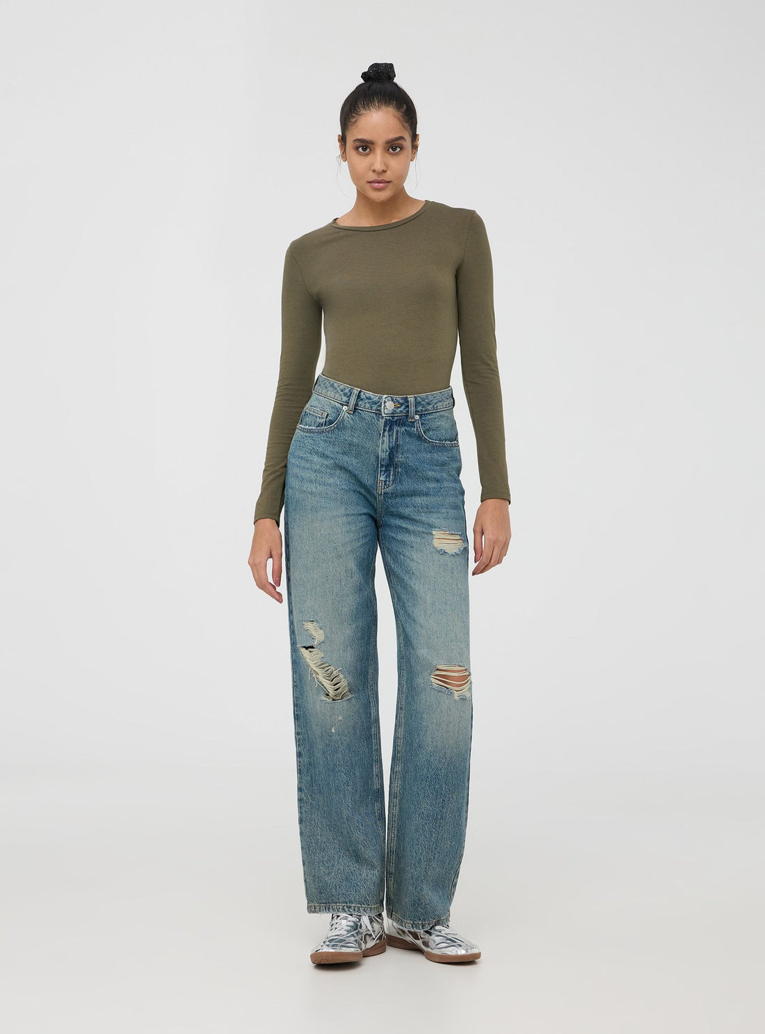 T-shirt basic maniche lunghe