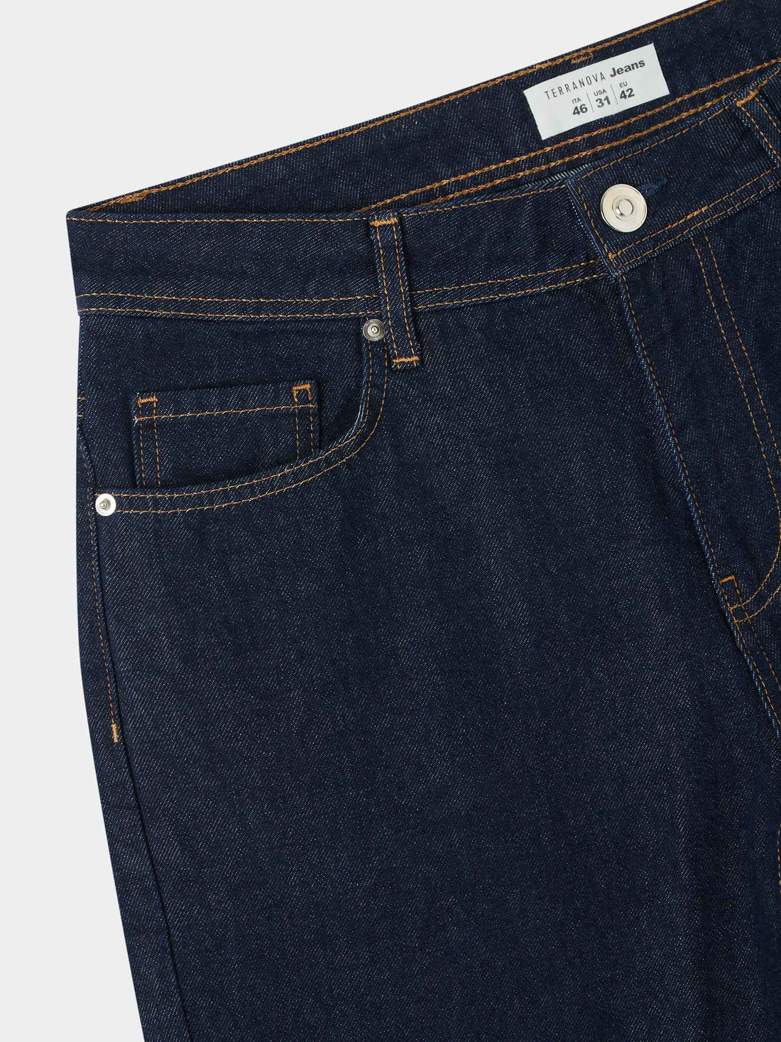 Bermuda jeans con cuciture a contrasto