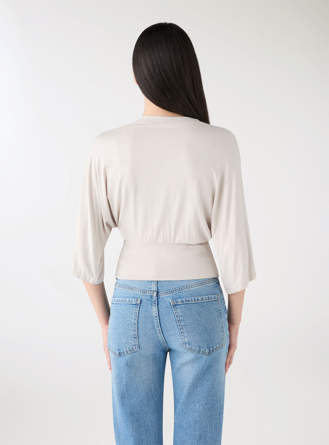 T-shirt over con vita arricciata effetto corsetto