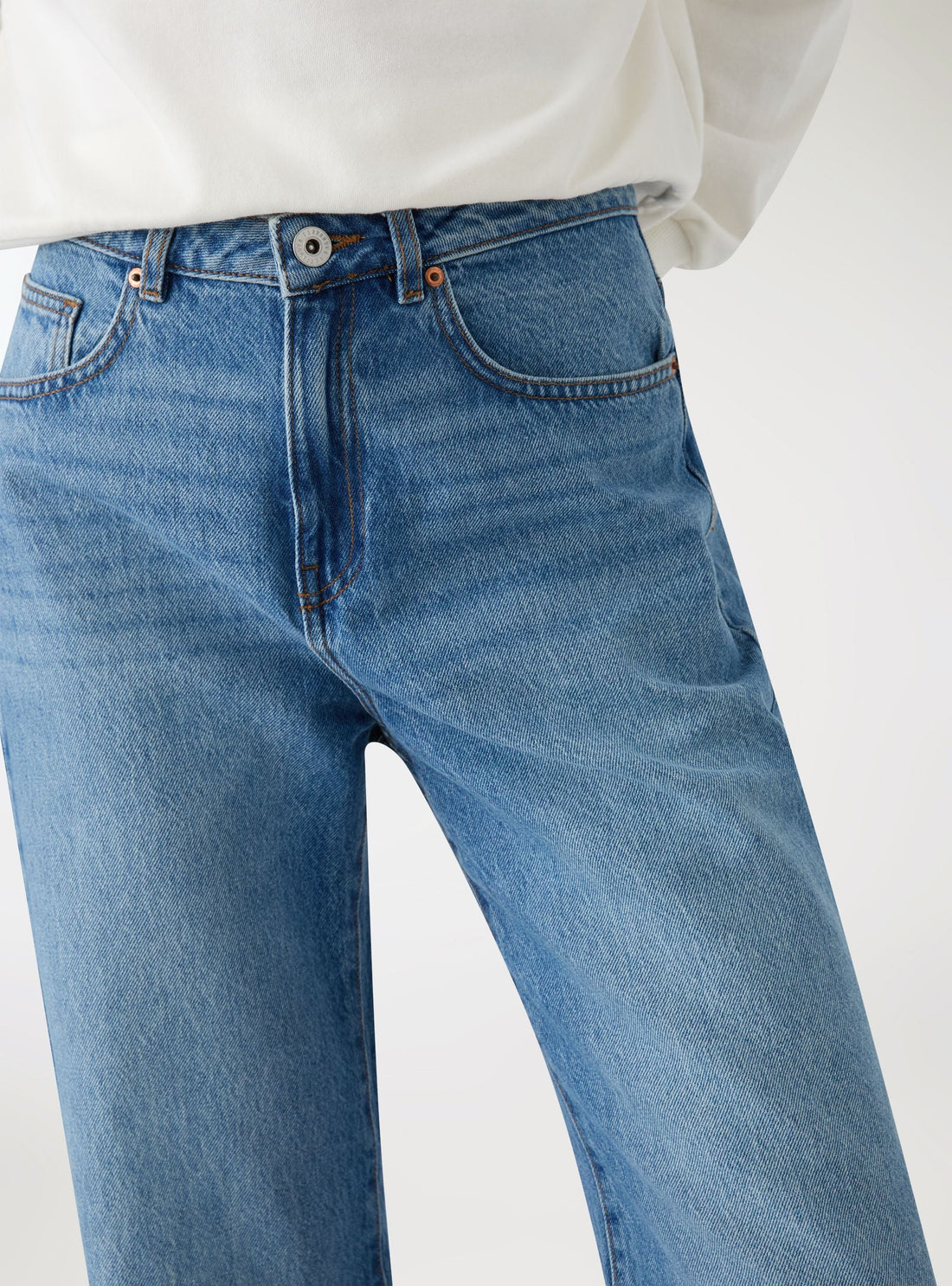 Jeans straight a tinta unita