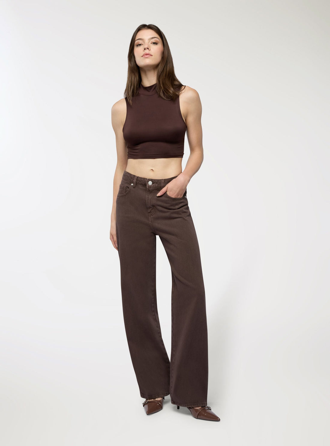 Jeans wide leg a cinque tasche