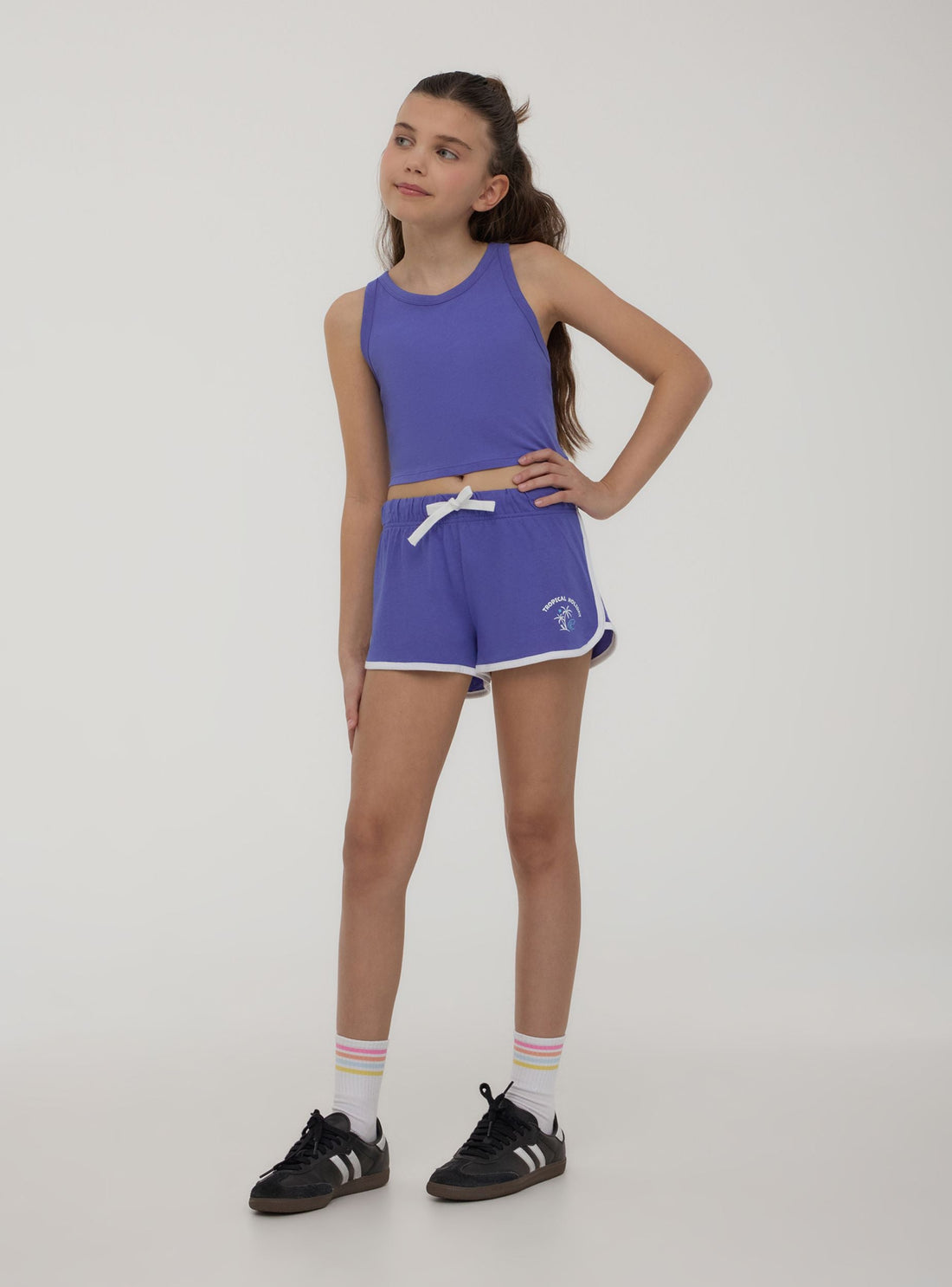 Shorts con stampa e profili