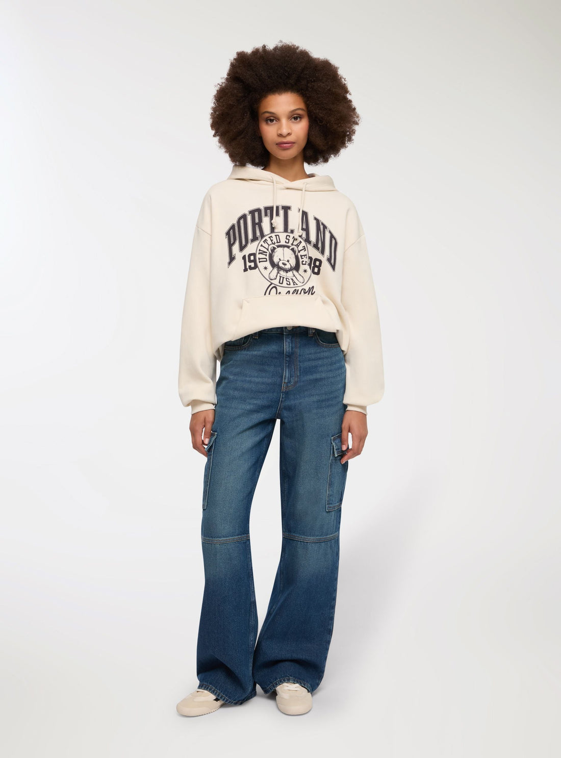 Jeans cargo scuri acid wash