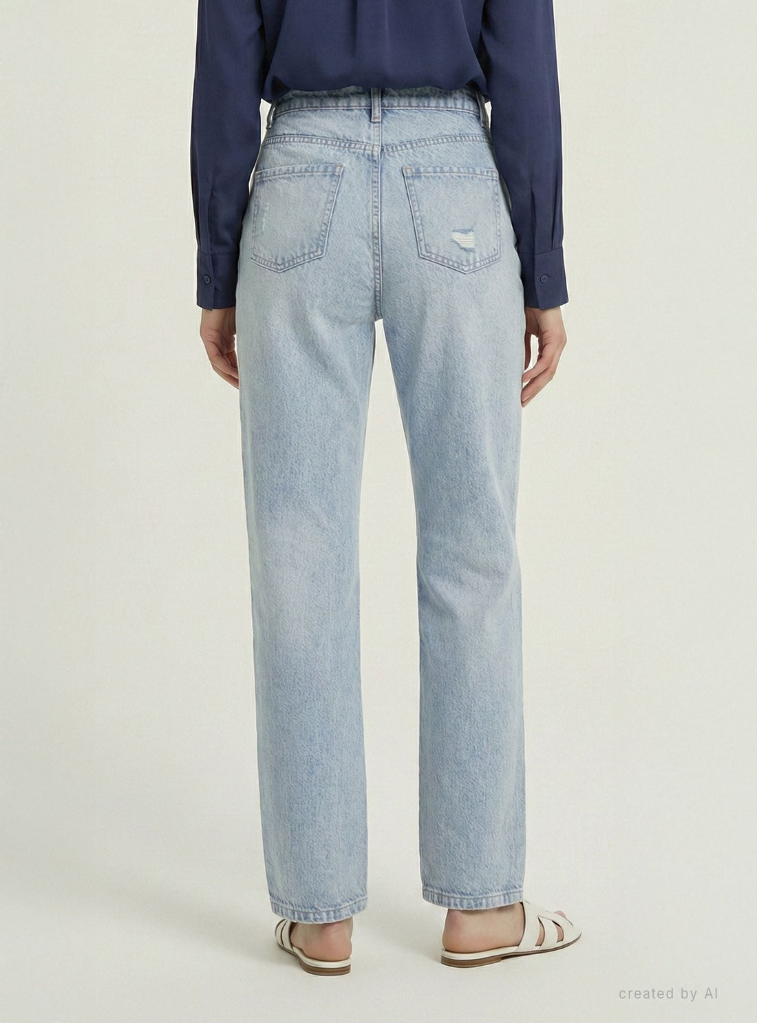 Jeans straight con strappi