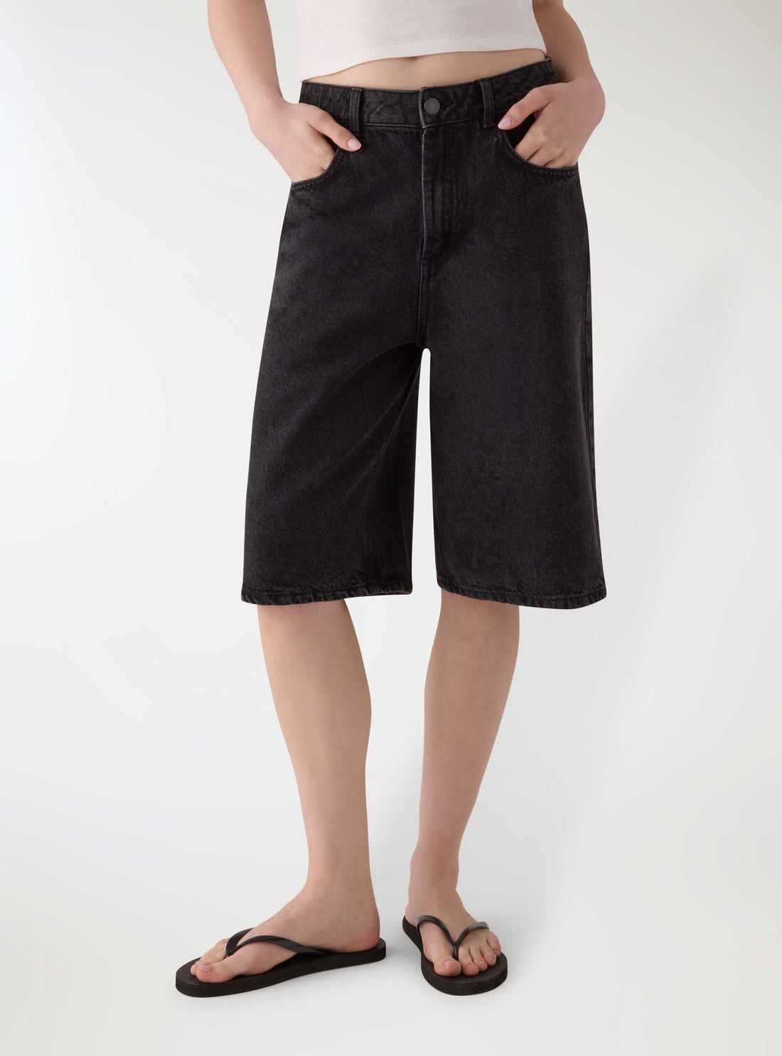 Jorts in denim a cinque tasche