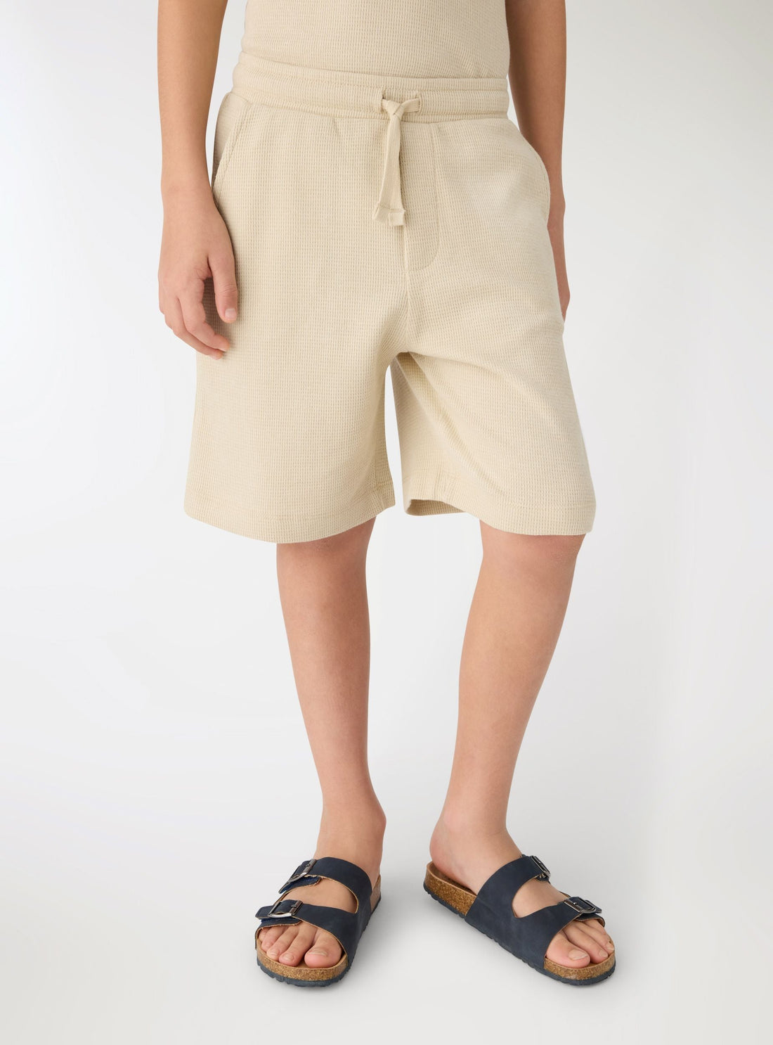 Pantaloncini jogger waffle con coulisse