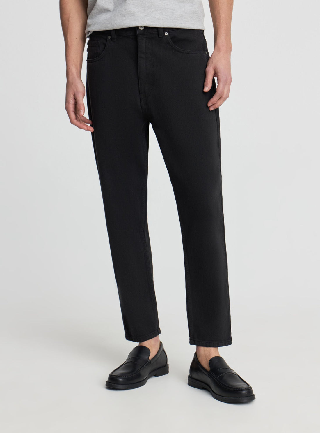 Jeans relaxed fit a tinta unita