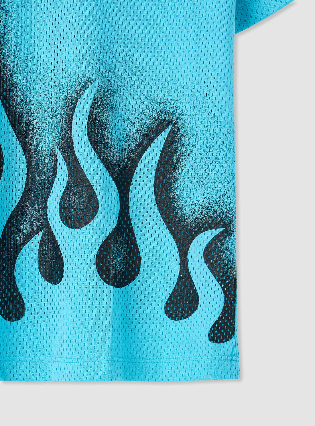 T-shirt con stampa fiamme e scritta