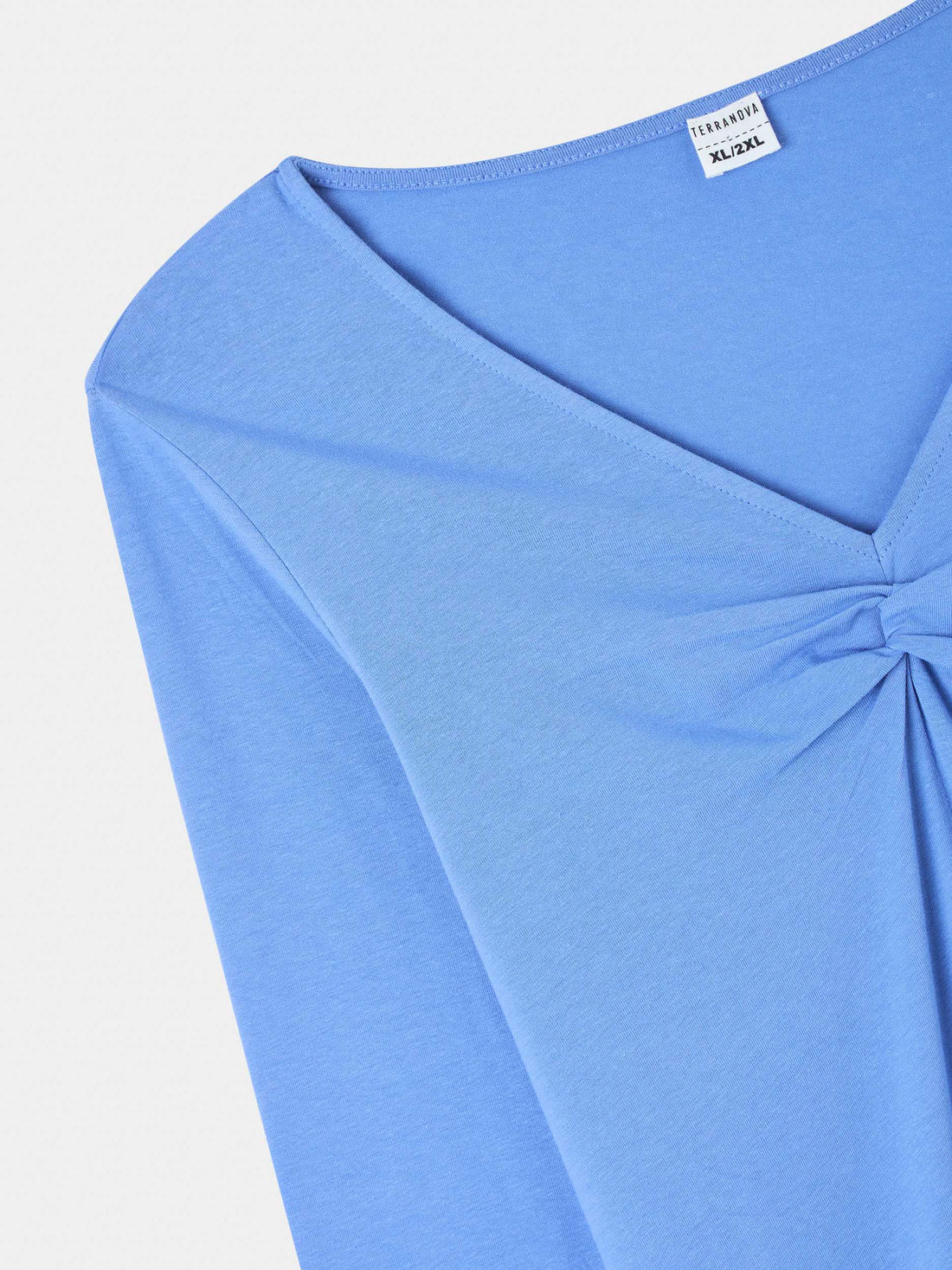 T-shirt scollo v con nodo