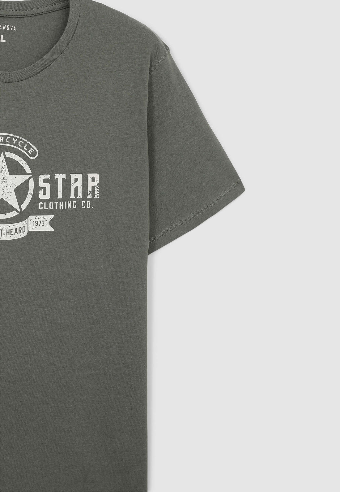 T-shirt con stampa tema motociclista