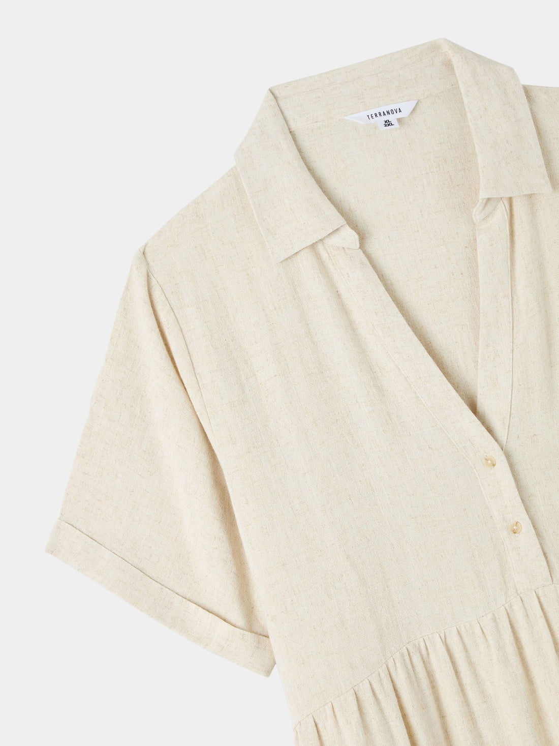 Abito camicia in misto lino