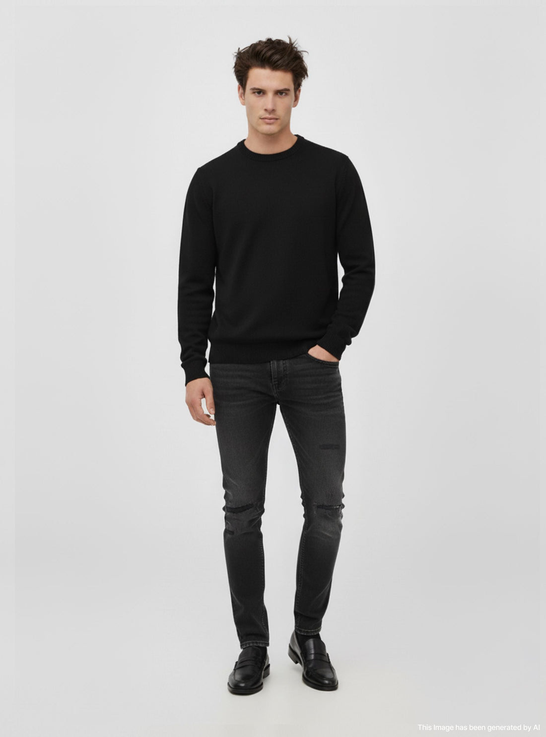 Jeans skinny fit con effetto strappi