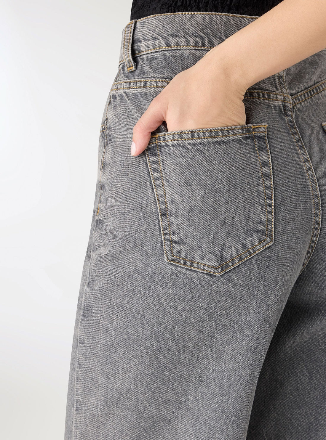 Jeans super wide leg a tinta unita