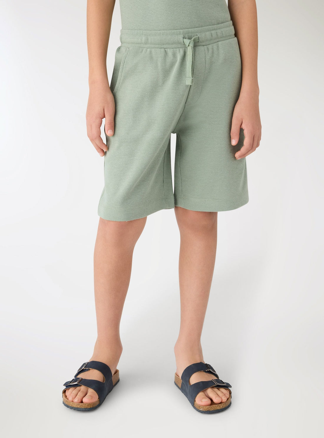 Pantaloncini jogger waffle con coulisse
