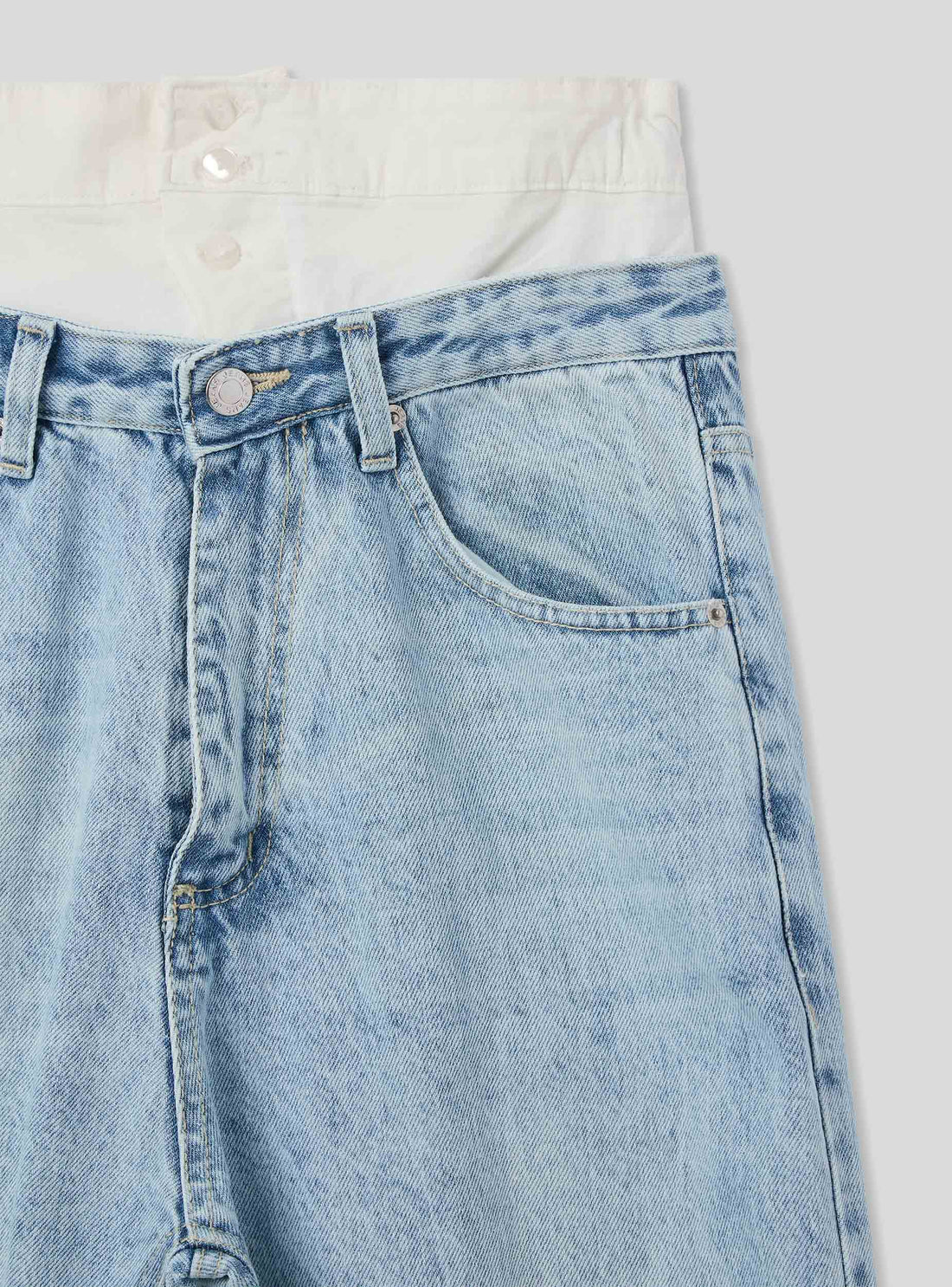 Jeans baggy con vita doppia