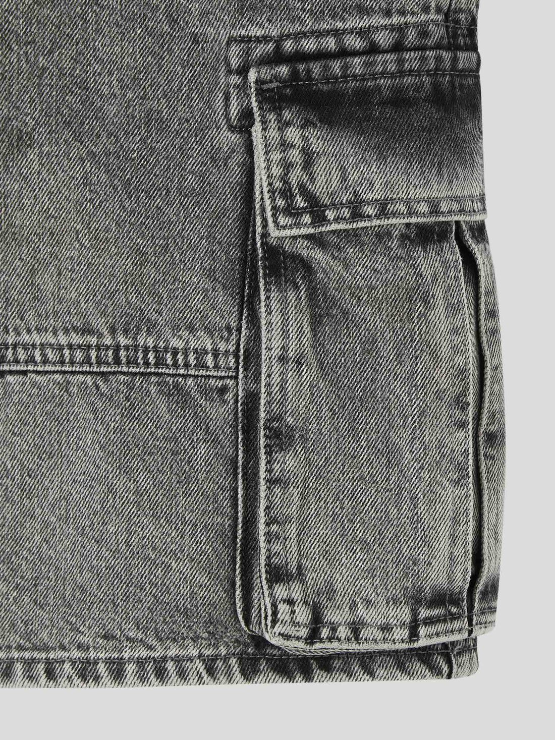 Bermuda jeans cargo grigio acid wash