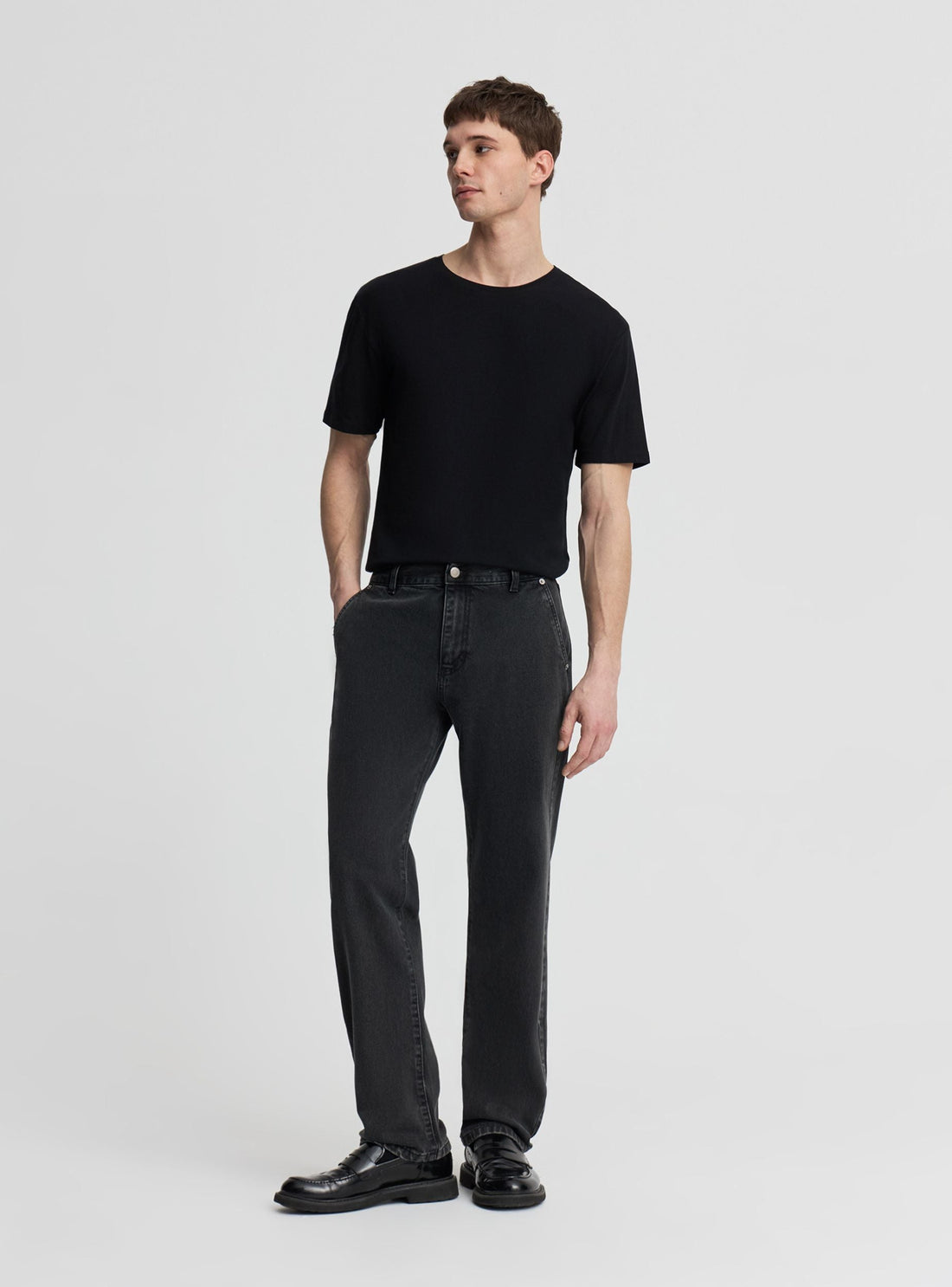 Jeans chino straight a tinta unita