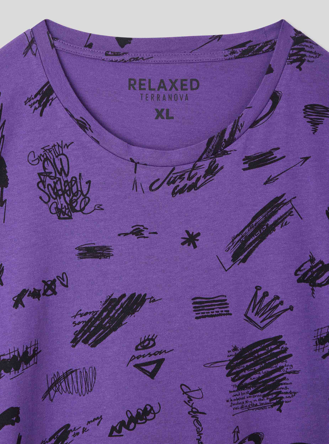 T-shirt stampa stile graffiti all-over