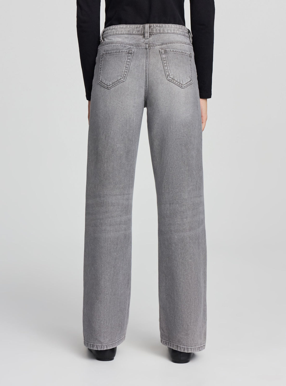 Jeans wide leg tinta unita