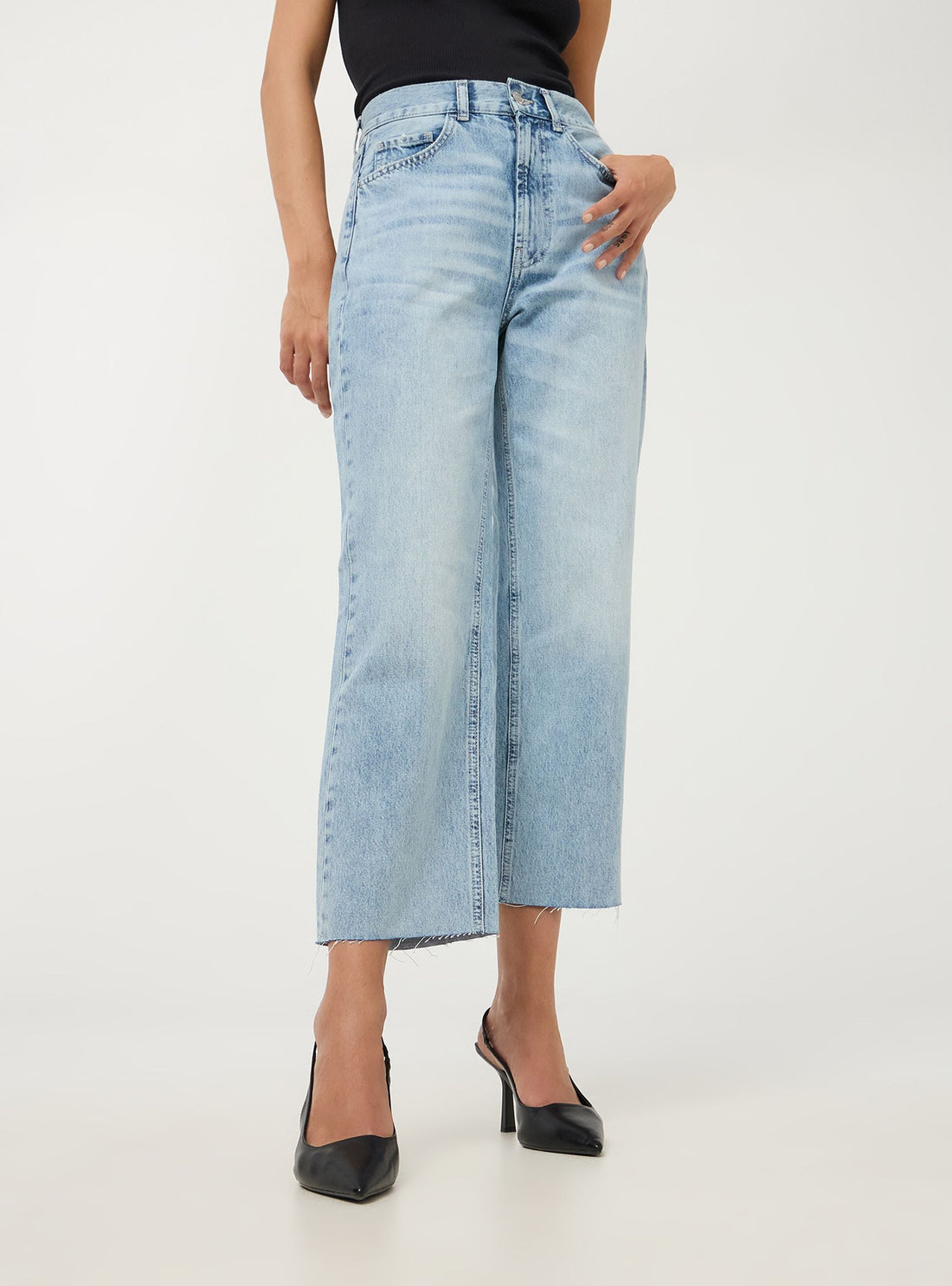 Jeans chiari straight crop