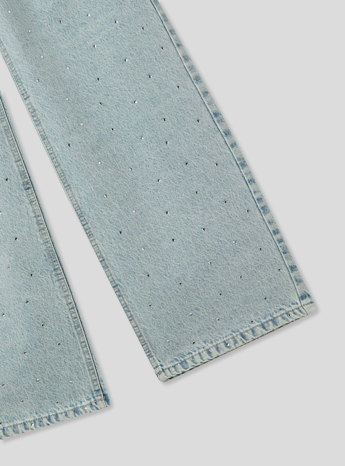 Jeans wide leg con strass