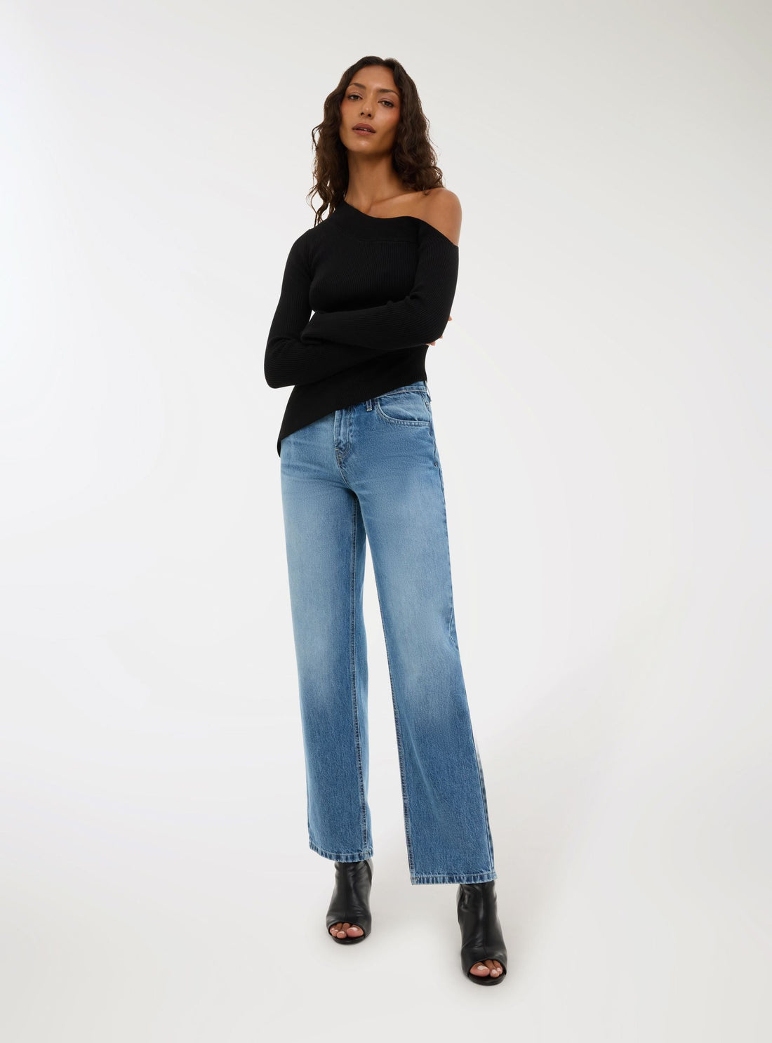 Jeans straight leg a vita bassa