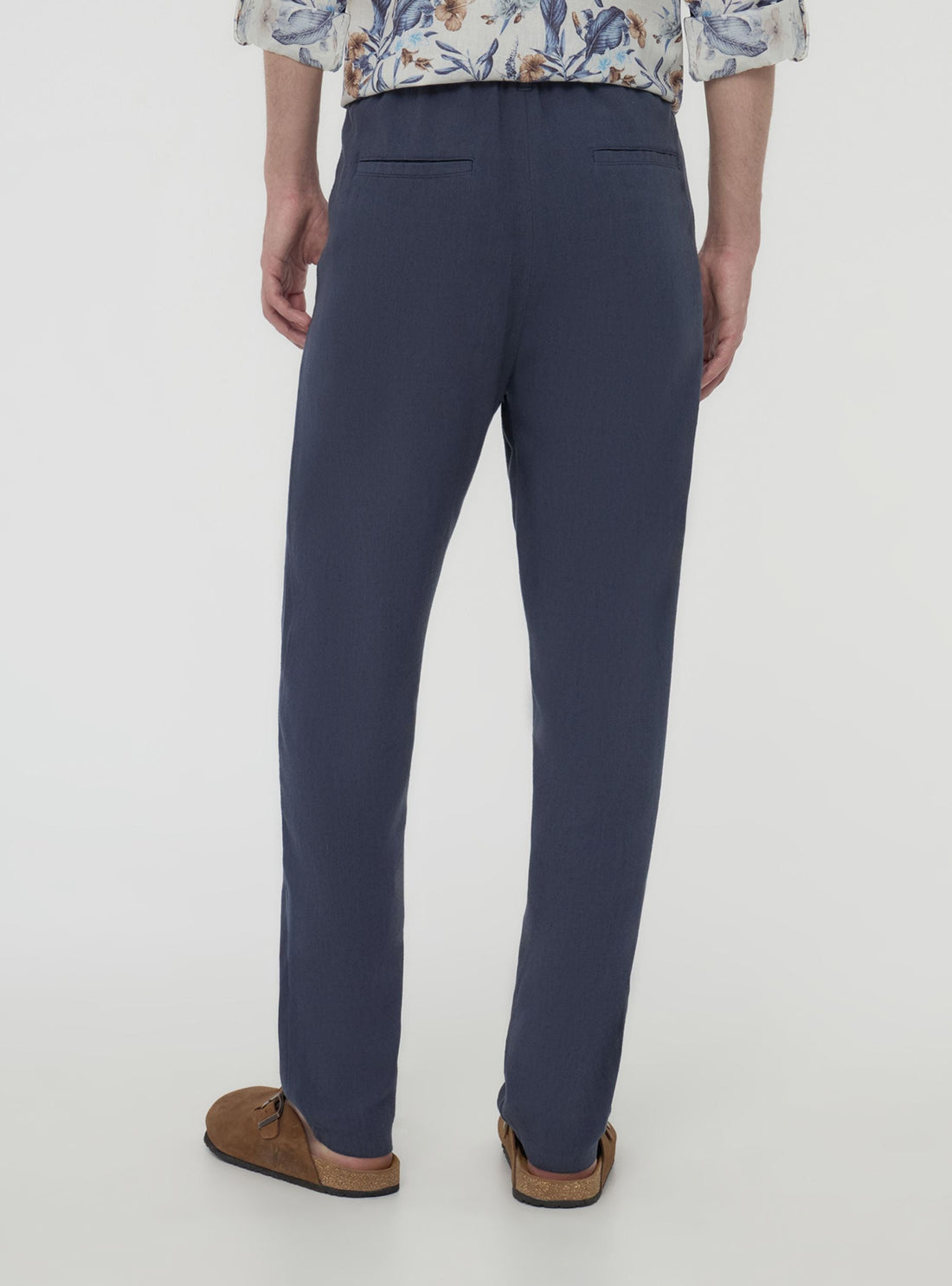 Pantaloni chino in misto lino