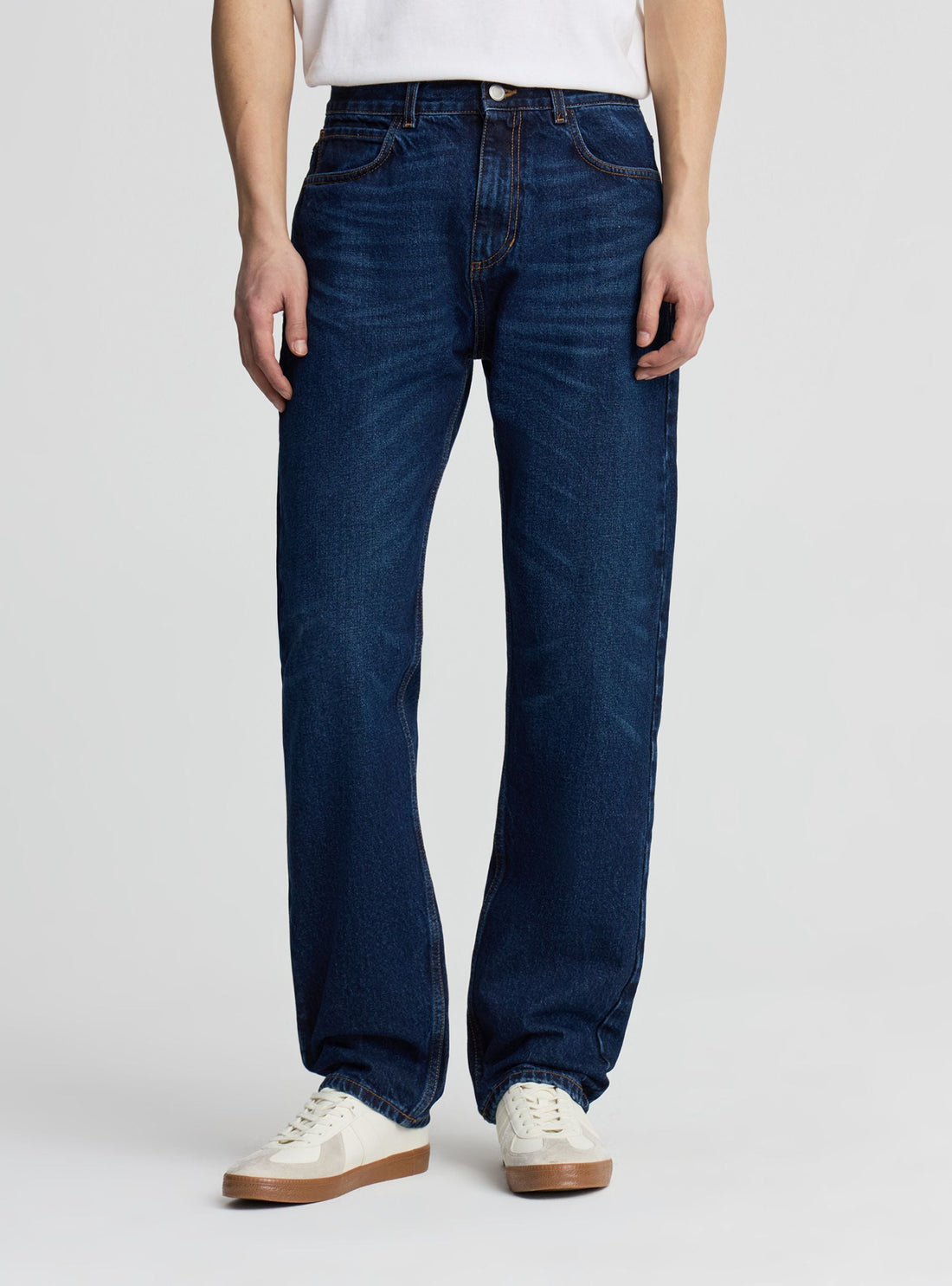 Jeans straight a tinta unita