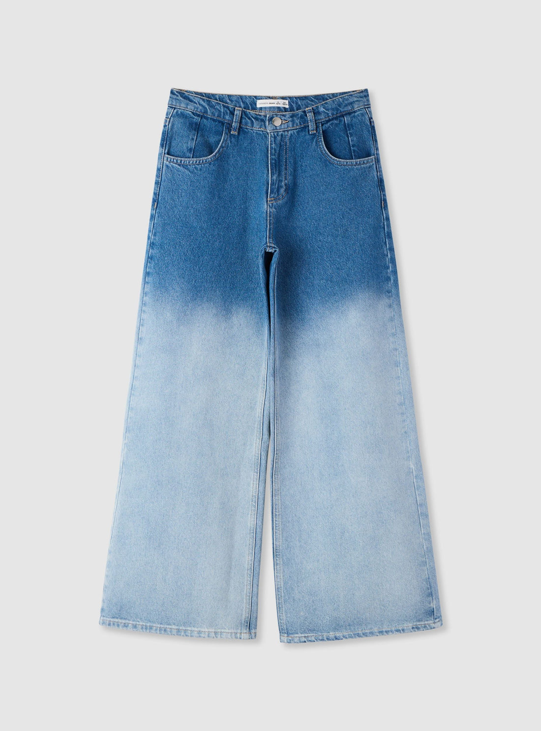 Jeans wide leg con effetto degradé