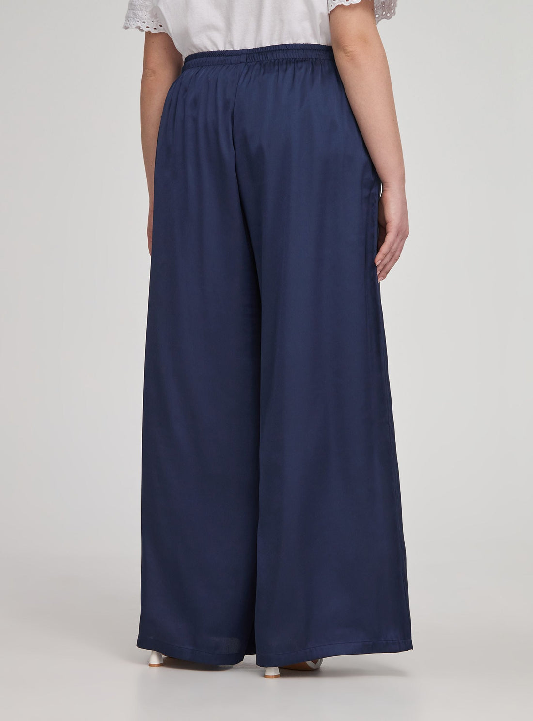 Pantalone wide leg in satin