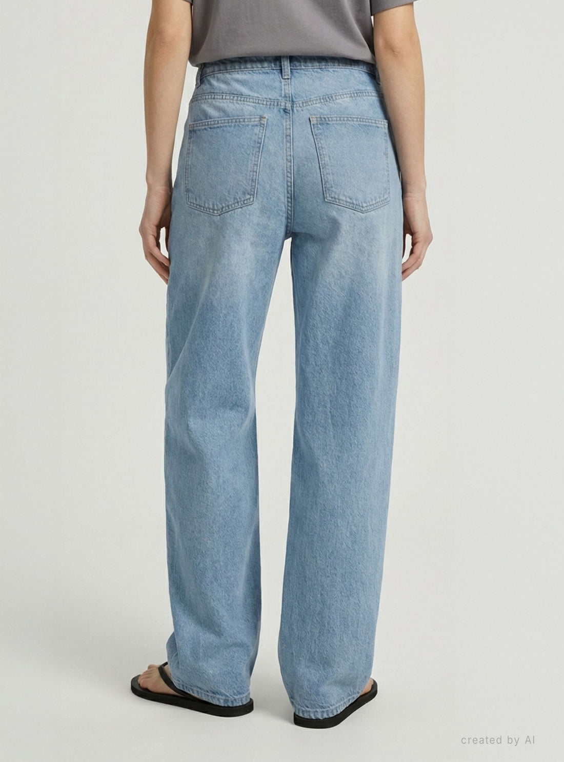 Jeans baggy a tinta unita